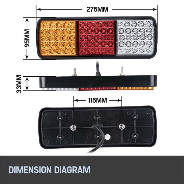 2PC LED Tail Lights Stop Indicator Reverse 12V forUte Trailer Caravan Truck Boat