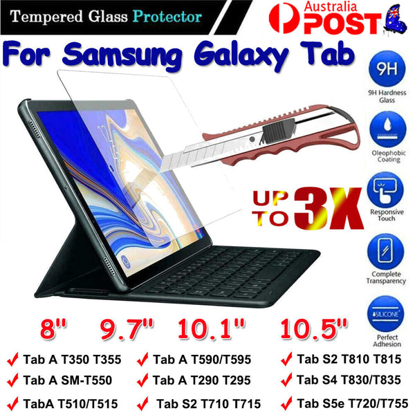 Tempered Glass For Samsung Galaxy Tab A10.5" 9.7"10.1" S2 S4 9H Screen Protector