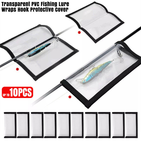 4pcs Clear PVC Fishing Lure Wraps Hook Protective Cover Fishing Storage Bag AU