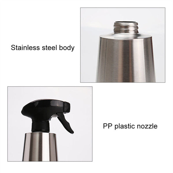 BBQ Dispenser Stainless Steel Sprayer Kitchen Olive Oil Cooking Spray Bottle 2X