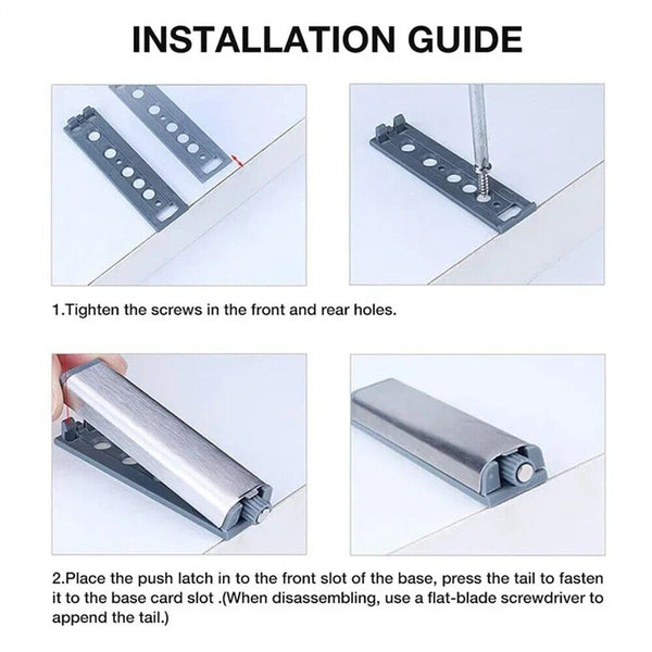 1-10x Magnetic Cabinet Door Drawer Push to Open Buffer Damper Catch Latch System