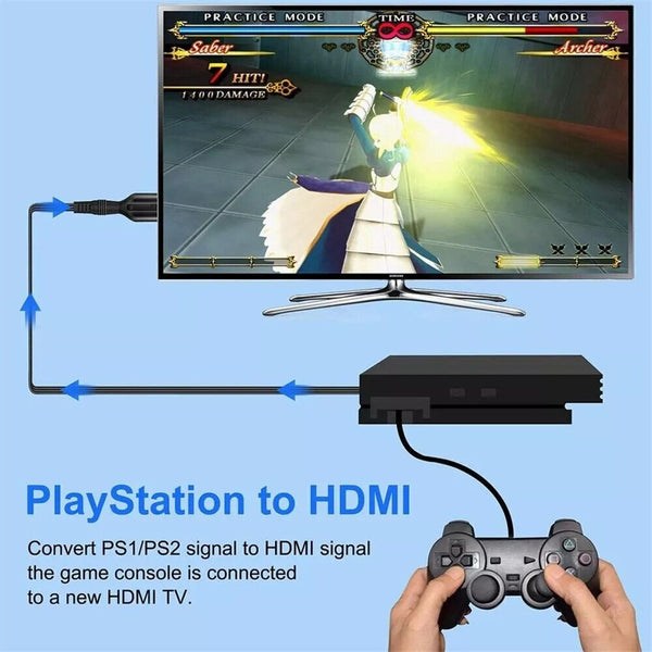 PS2 to HDMI Adapter PS2 to HDMI Cable Audio Video Converter HDMI Cable