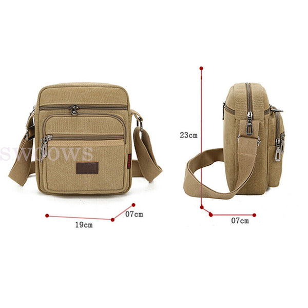 Unisex Men's women Canvas Shoulder Messenger Bag Cross body Satchel Travel Bags