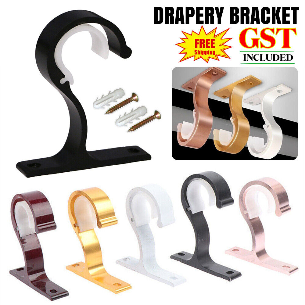 UP10 Bracket Hang Curtain Rod Holders Hook Room Window Frame Rod Drapery Bracket