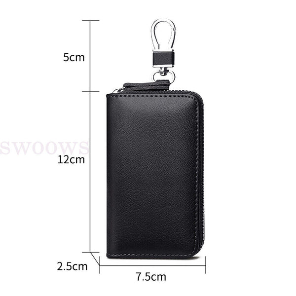 PU Leather Key Holder Case Keychain Pouch Bag Car Wallet Key Ring Unisex