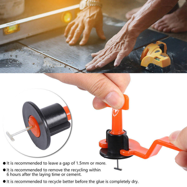 50/100 Tile Leveling System Clips Levelling Spacer Tiling Tool Floor Wall Wrench