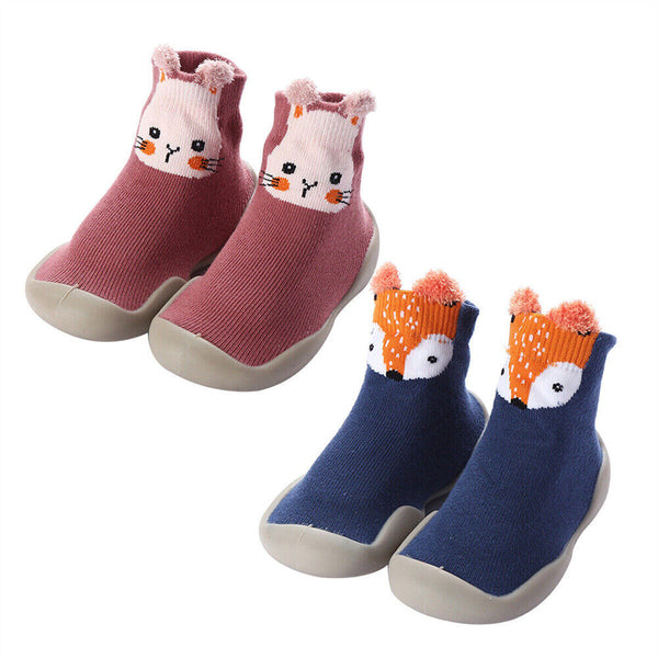 Kids Baby Girl Boys Toddler Anti-slip Soft Slippers Socks Cotton  Slippers Shoes