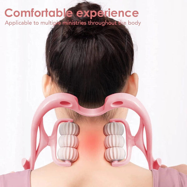 Shoulder Massager Fatigue Relieve Hand 6-Roller Neck