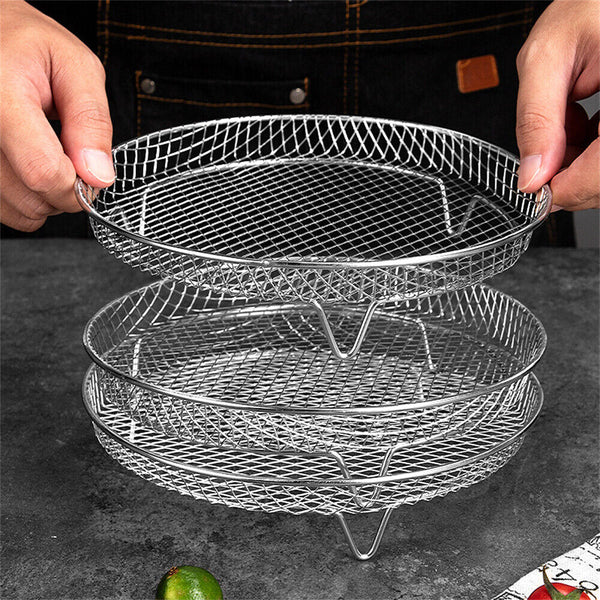 8" Three Stackable Air Fryer Rack Baking Basket for Instant Vortex Air Fryer AU