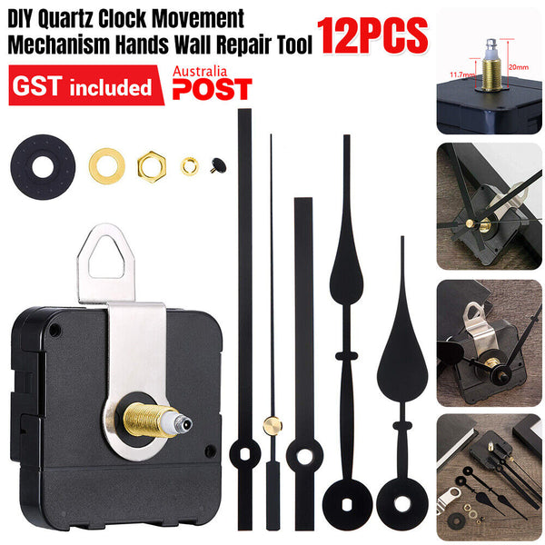 DIY Quartz Clock Movement Mechanism Hands Wall Repair Tool Parts Kit AU