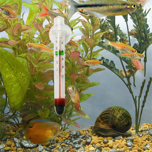 Aquarium Thermometer Meter Fish Tank Water Temperature With Suction Cup Glass AU