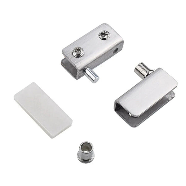 1 Pair Glass,Door Hinges Stainless-Steel Cabinet Pivot Hinge Clip No Drilling AU