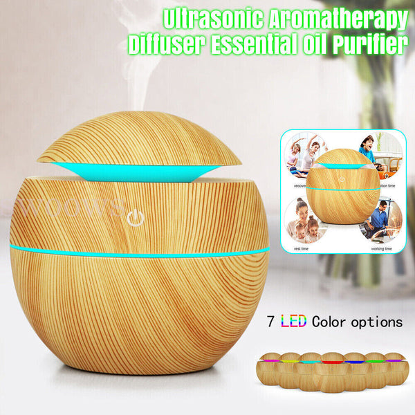 Ultrasonic Aroma Air Humidifier Aromatherapy Diffuser Essential Oil LED Purifier