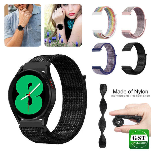 Nylon Sport Loop Bracelet Strap For Samsung Galaxy Watch 4 40mm 44mm Wristband