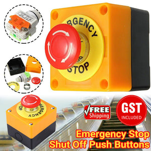 1/2x Emergency Stop Shut Off Push Button Switch NO / NC e-stop Push Button