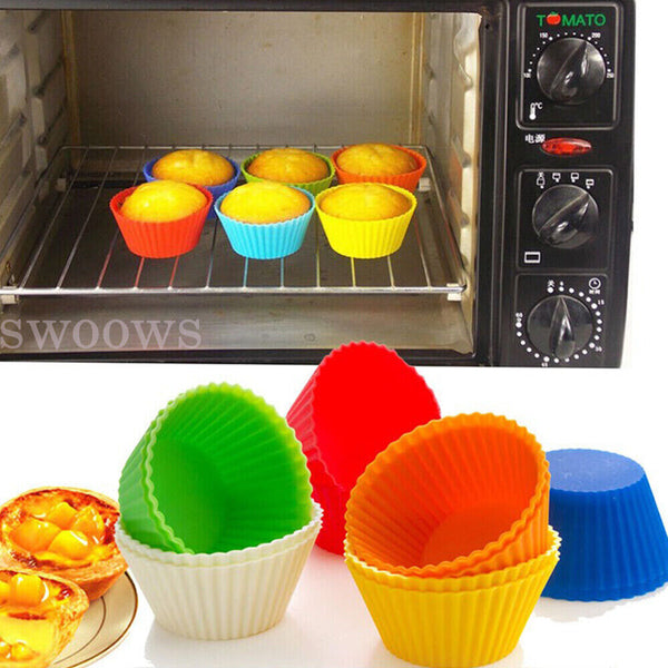 10-20x Muffin Silicone Cupcake Case Round Cup Cake DIY Bake Mold Baking Mould