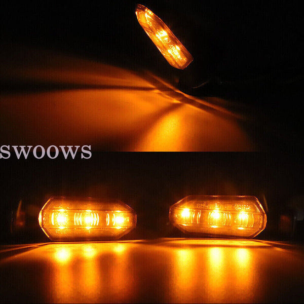 Motorcycle Indicators Bike LED Blinkers Turn Signal Light Amber Universal