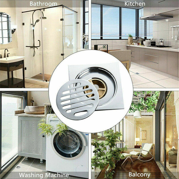 Tile Insert Floor Waste Shower Grate Drain Brass Bathroom Shower Kitchen AU