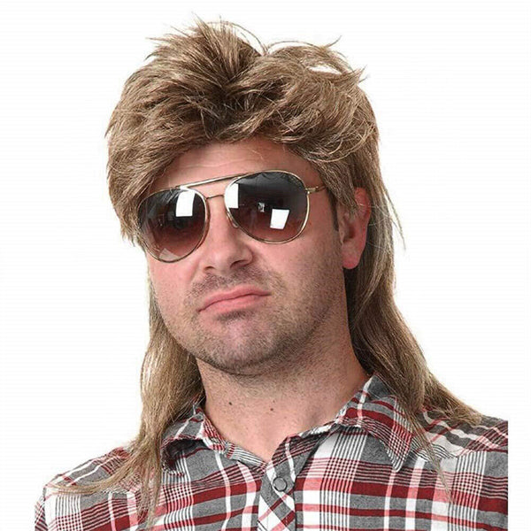 1/2x Mullet Wig Hair Costume Party Dress Up 70s 80s Bogan Rock Golden Blonde