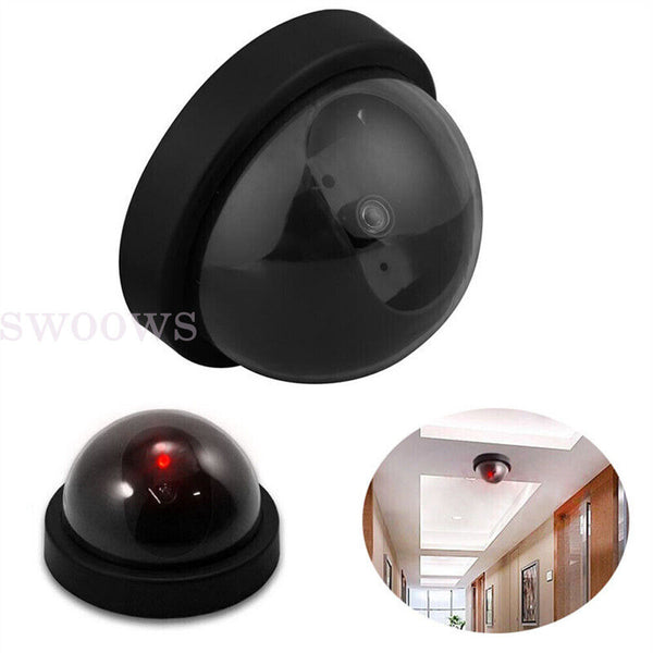 Dome Dummy Home Security Surveillance Camera W/ Simulated IR Flashing Red HOME