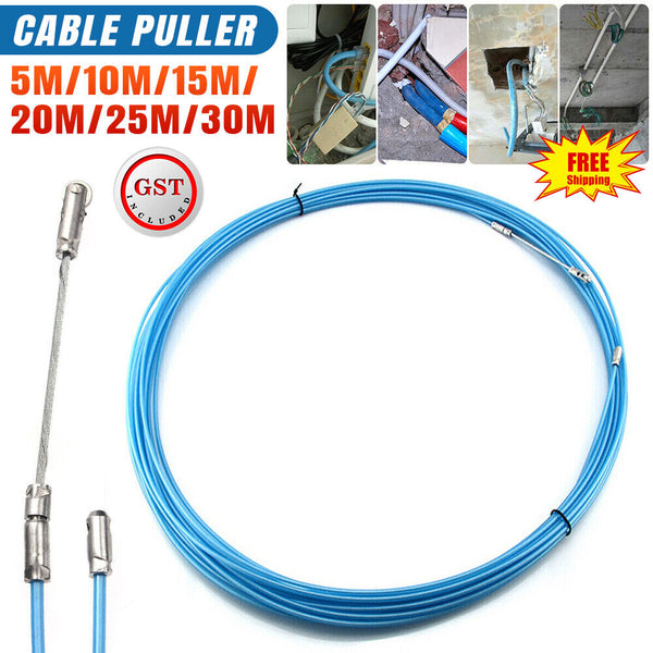 Cable Fish Push Puller Conduit Snake Cable Rodder Fish Tape Wire Guide 5-30m