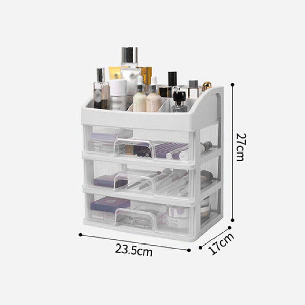 1-3 Drawer Makeup Organizer Container Box Cosmetic Storage Box Desk Case