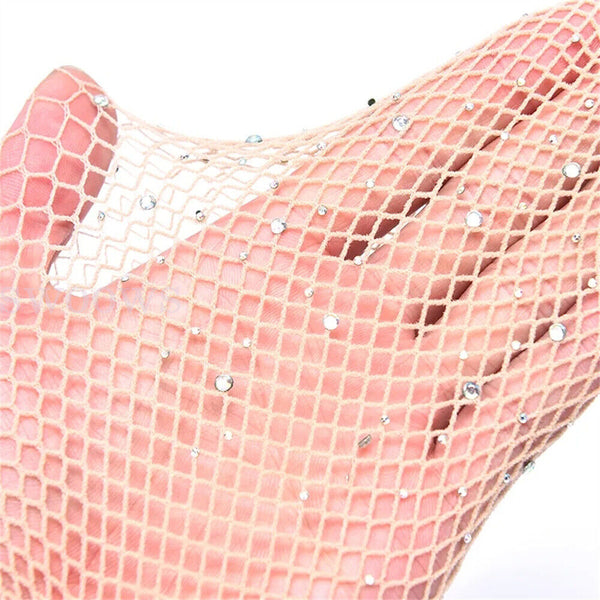 SEXY BLING CRYSTA DIAMANTE FISHNET PANTYHOSE STOCKING DANCE TIGHTS