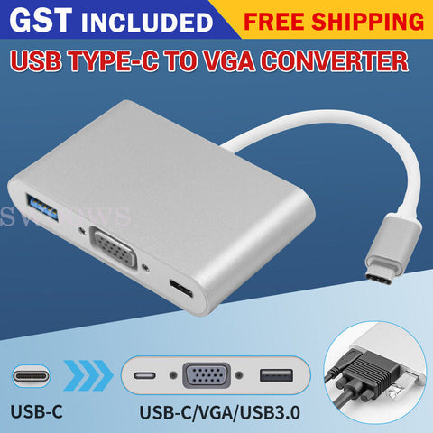 PREMIUM 3IN1 Type-C to USB-C HDMI USB 3.0 Adapter Cable Hub For Mac Air Pro AU