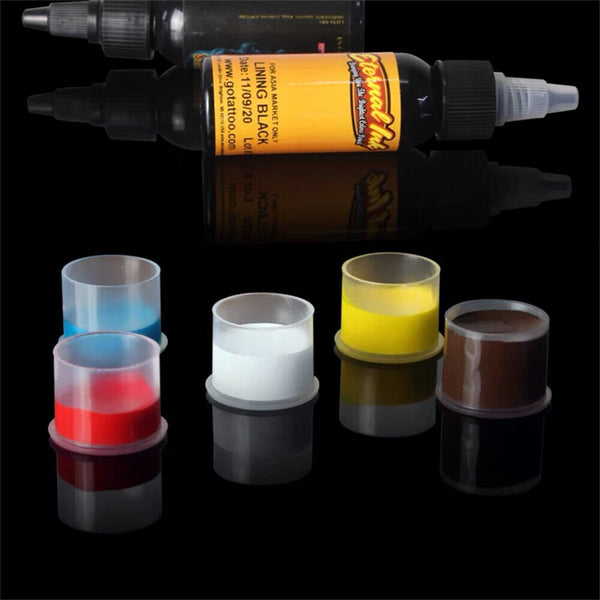 Tattoo Ink Cups Caps Pots Pigment Cosmetic Microblading Color Holder S/M/L/XL