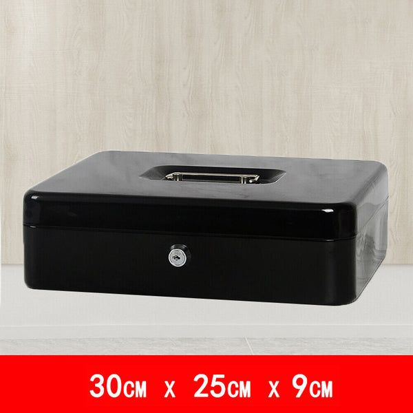 Lockable Cash Box Deposit Petty cash Money Box Safe Key Lock/Code Lock Gift AU