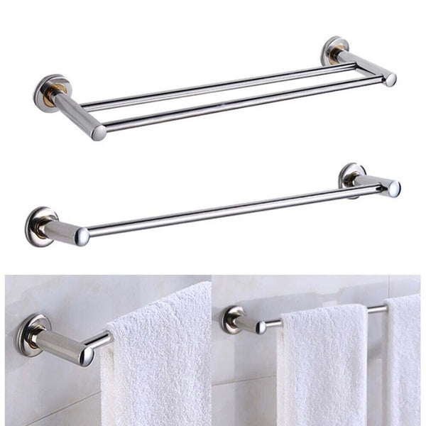 40/50cm Single Double Towel Rail Rack Holder Wall Mounted Bathroom Kitchen AU