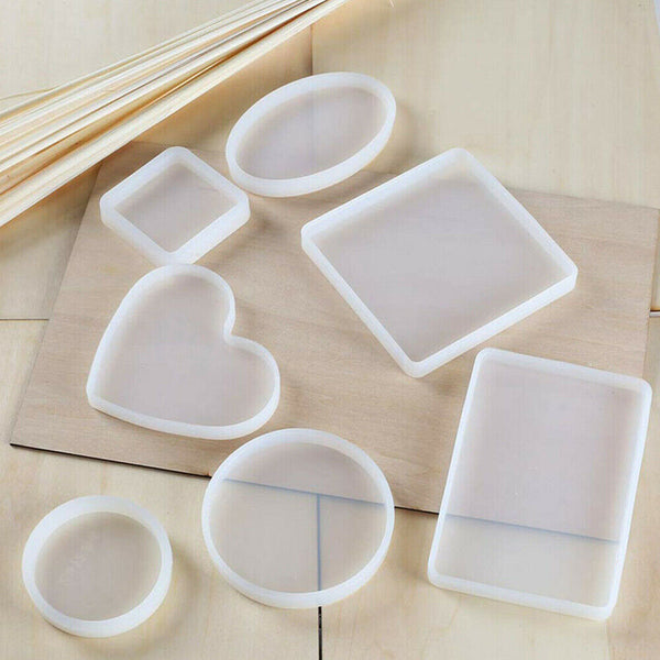 18 Pcs Resin Casting Molds Silicone Mold Pendant Tray Jewelry Mould Craft Kit AU