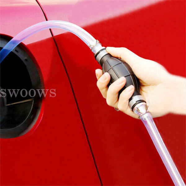 Manual Water Oil Liquid Syphon Petrol Fuel Hose Transfer Pump Hand Siphon Pipe