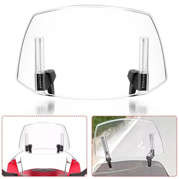 Universal Wind Screen Extension Deflector Clip On Motorcycle Windshield Protect