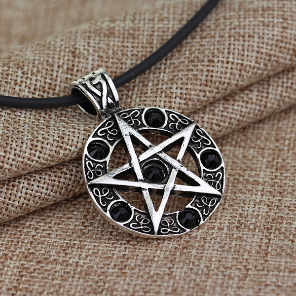 Crystal Pentagram Witch Wicca Pagan Magical Pendant Necklace Witchcraft Gift New