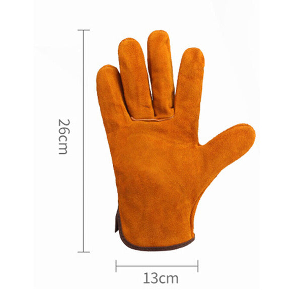 Welding Work Gloves Cowhide Leather Welder Protection Thorn Proof Heat Resistant