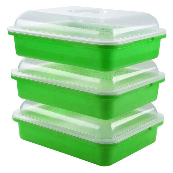 Seed Sprouter Tray with Lid BPA Free Bean Sprout Grower Sprouting Seeds Tray AU