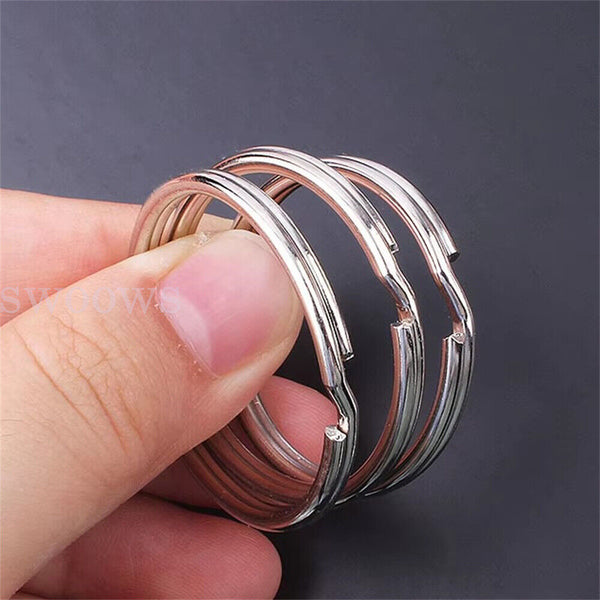 Up 200 Stainless Steel Key Holder Split Scuba Rings Keyring Keychain Keyfob 25mm