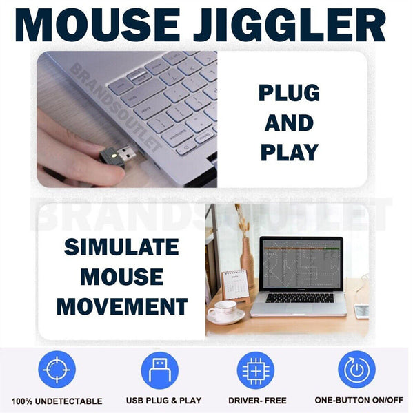 Mini Mouse Jiggler Keeps Awake USB Mouse Mover for Laptop (Mouse Jiggler) Hot AU