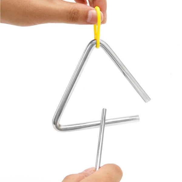 1/2x 10cm Musical Triangle Alloy with Striker Rod Percussion Instrument Kids Toy