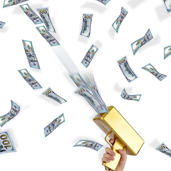Multi-Coloured Money Shooter Spray Cash Toy Money Gun Prop 100pcs Bill Dispenser