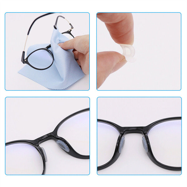 UP 10Pairs Anti-Slip Stick On Nose Pads Silicone for Eye Glasses Sunglasses