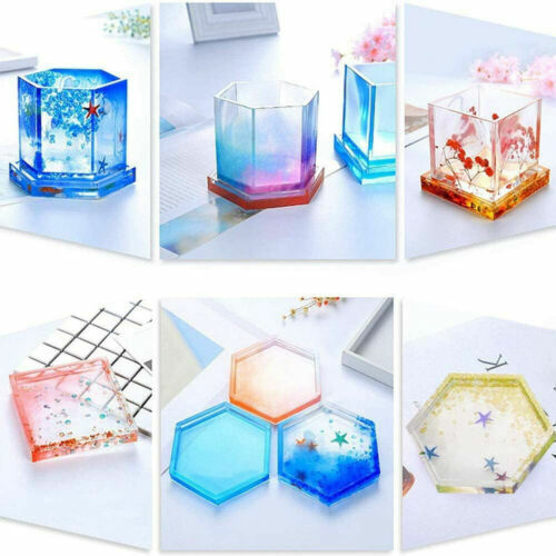 Coaster Resin Casting Mold Silicone Jewelry Agate Making DIY Mould Tool Craft AU