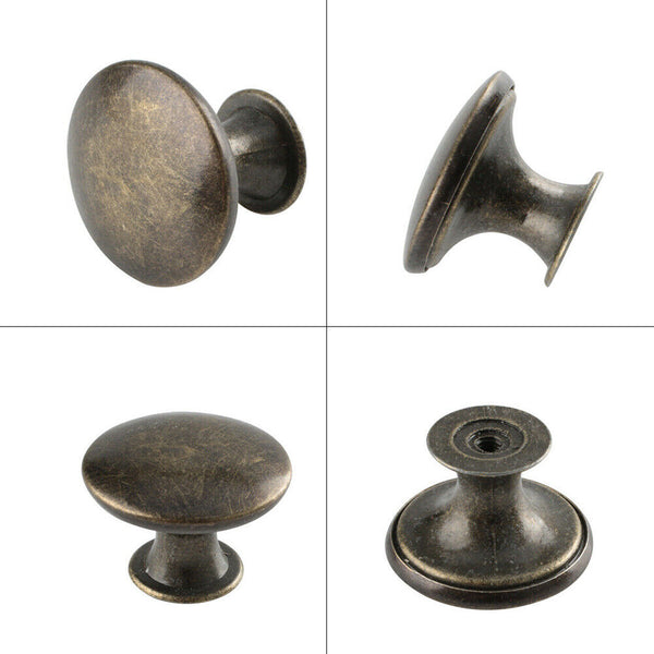 Up 24X Cabinet Knob Round Bedroom Cupboard Handles Drawer Single Pull Antique