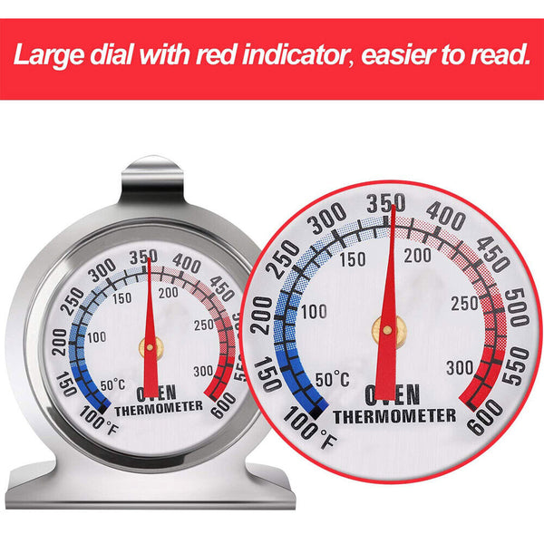 Stainless Steel Oven Thermometer Large Dial Kitchen Food Temperature AU