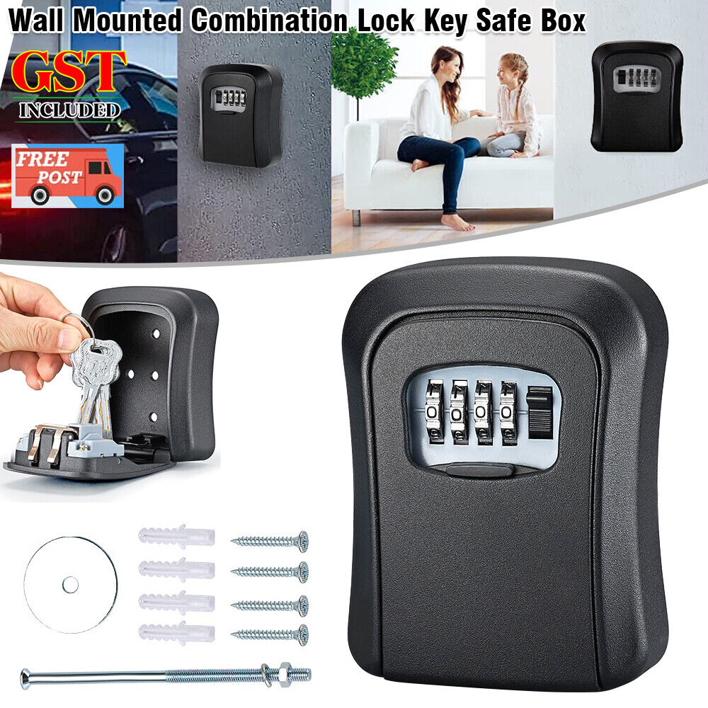 1/2pcs Wall Mounted Combination Lock Key Safe Storage Box Security Home Outdoor