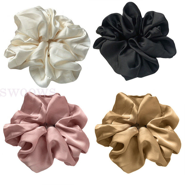 1/4pcX Large Scrunchies Hair Bands Bobbles Elastic Holder Girls Women Ponytail