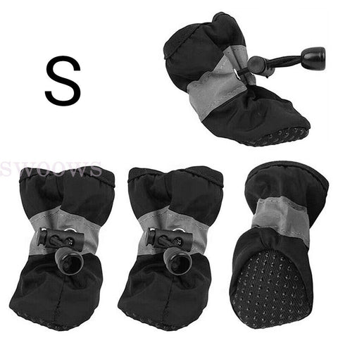 4Pcs/set No Slip Pet Dog Shoes Boots Dog Socks Soft Cotton Padded Waterproof