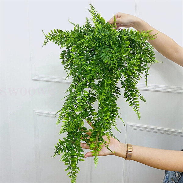 2/10x Artificial Hanging Plants Ivy Vine Faux Plastic Outdoor Fake Garden Decor