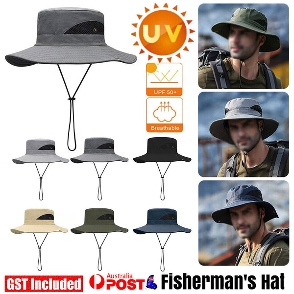 Outdoor UV Protection Sun Hat Wide Brim Cap Quick Drying Net Hat Fishing Hiking